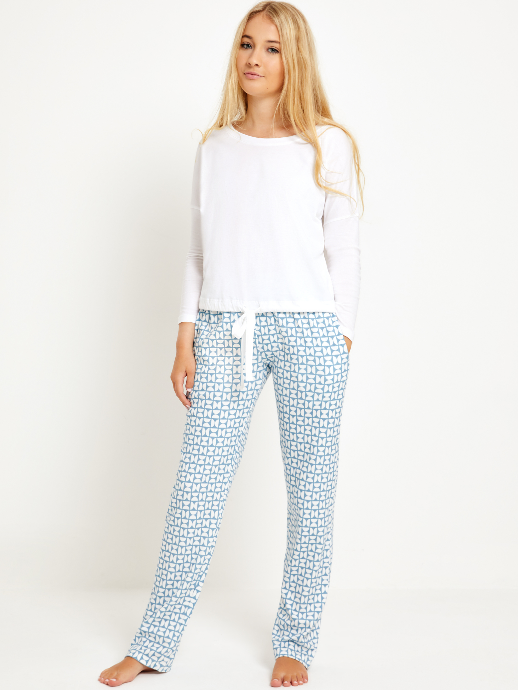 Zen Teen Lounge Trousers & White Lounge Top