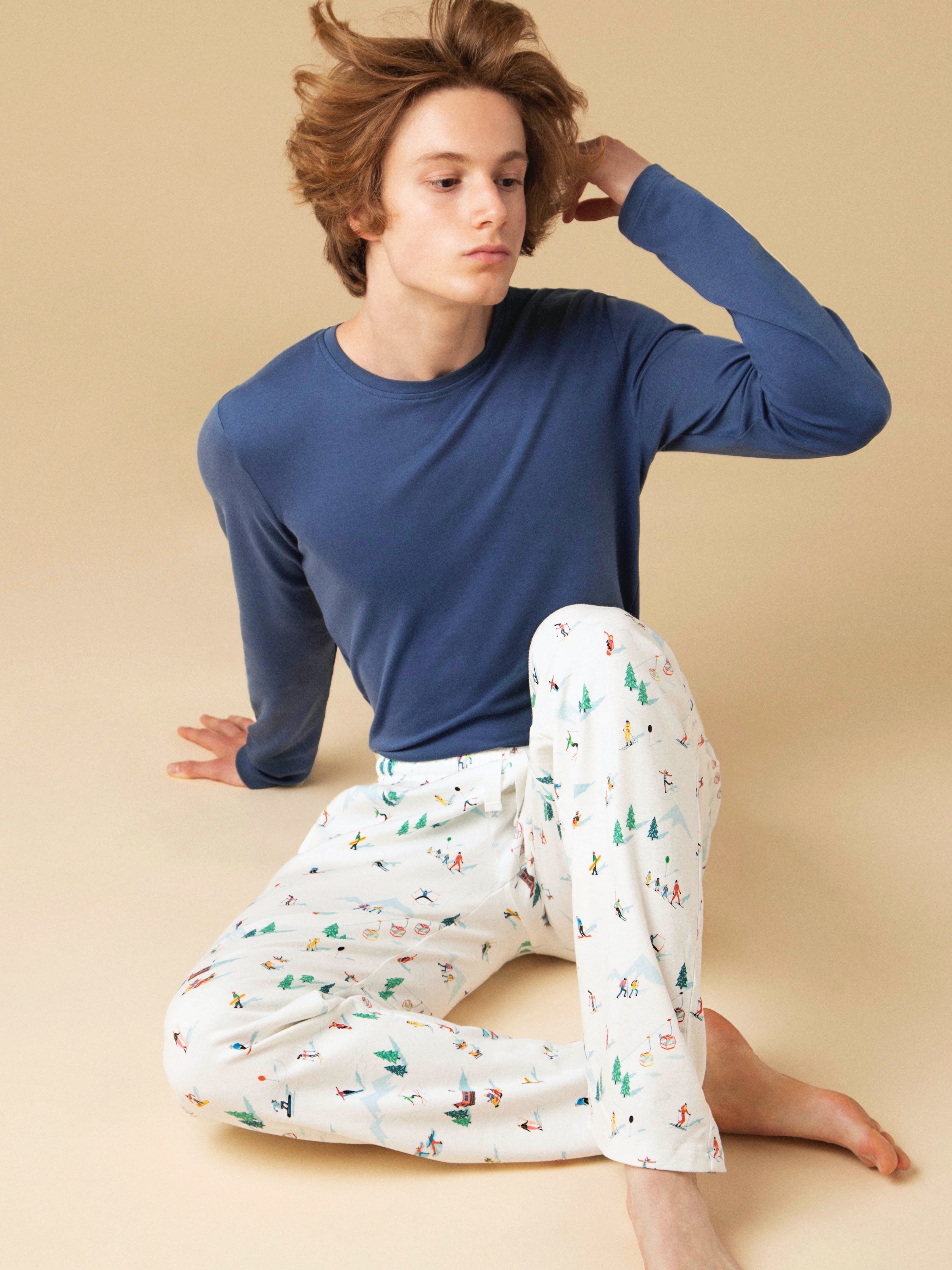 Teen Alpine Lounge Trousers & Steel Blue Top